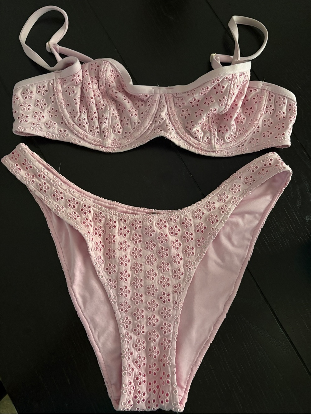 Victoria's Secret Pale Pink Eyelet Underwire Swim Bikini